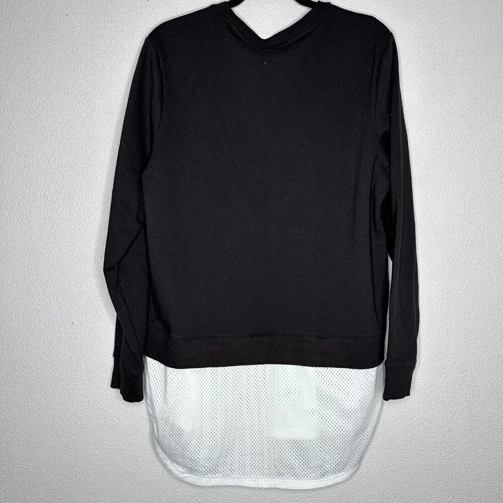 Adidas Dual Layer Mesh French Terry Pullover Long Sleeve Sweatshirt Black XL